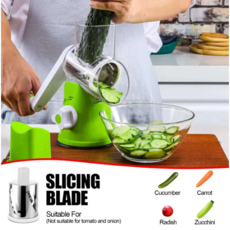 New Rotating Hand Drum 3-in-1 multifunctional grater for kitchen!