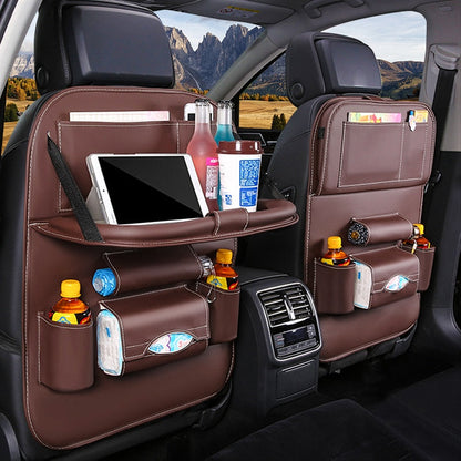 Car Back Seat Organizer Pu Leather-Black